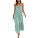 thumbnail image 3 of TaTaai Women's 2026 Summer Spaghetti Strap Ruffled Asymmetric Solid Maxi Dress Loose Beach Sundress for Daily & Vacation Gift, 3 of 9