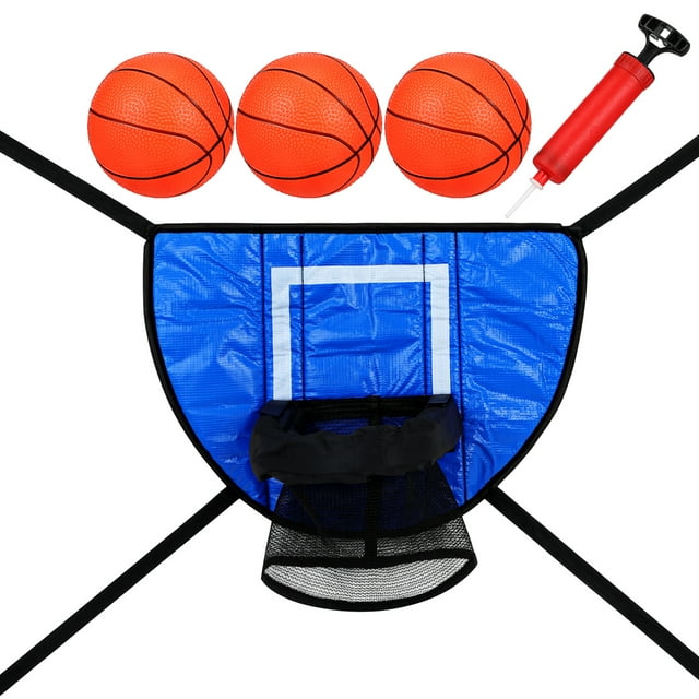 Trampoline Basketball Hoop Set with PVC Net for Kids Multi Color Suitable for Various Trampoline