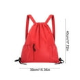 thumbnail image 3 of CxhicLuv Drawstring Sports Backpack 17.7×15.4 Inch Large-Capacity, Durable, Comfortable – Polyester Solid Color Gym Bag with Adjustable Strings, Ideal for Fitness, Hiking, Suitable for Teens, Red, 3 of 6