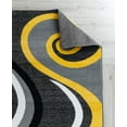 Rug and Decor Metro Collection Gray Yellow Black White Swirl Rug