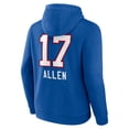 thumbnail image 3 of Men's Josh Allen Buffalo Bills Royal Team Wordmark Pullover Hoodie, 3 of 3