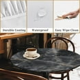 thumbnail image 4 of Round Fitted Tablecloth with Elastic Edge Design Table Cover Waterproof Stain-Resistant Wipeable Table Cloth Best for 42"-46" Round Tables for Outdoor Indoor Black Marble, 4 of 4