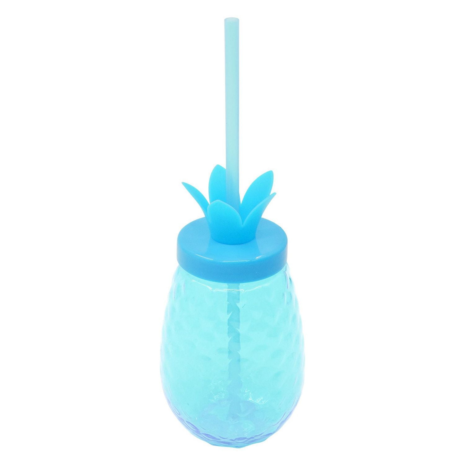 Gobelet en plastique bleu ananas Mainstays avec paille, verres, 1 pièce GOBELET EN PLASTIQUE BLEU