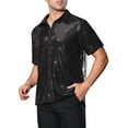 thumbnail image 4 of INSPIRE CHIC Sequins Shirt for Men's Metallic Short Sleeves Summer Disco Party Sparkly Shirt, 4 of 5