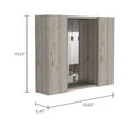 thumbnail image 4 of Depot E-Shop Garnet Medicine Cabinet with Mirror, 6 Inner Shelves, and External Shelf, Light Gray, 4 of 5
