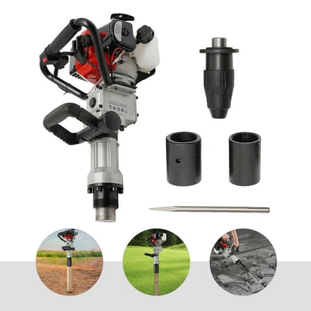 Miumaeov 2 Stroke 32.7CC Pile Driver Hammer Gas Powered Fence T-Post Driver Concrete Breaker Jack Hammer