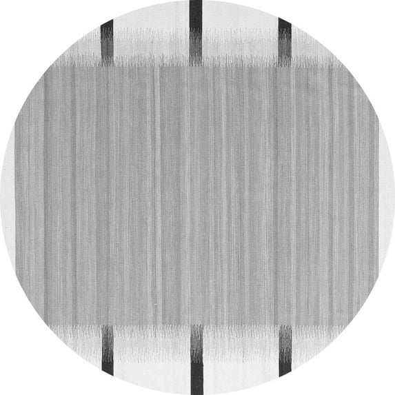 Ahgly Company Indoor Round Abstract Gray Contemporary Area Rugs, 7' Round
