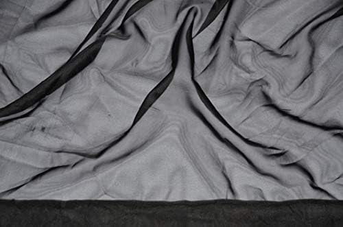 Sedona Designz 120 Inches Wide Sheer Voile Chiffon Fabric for Events - Black