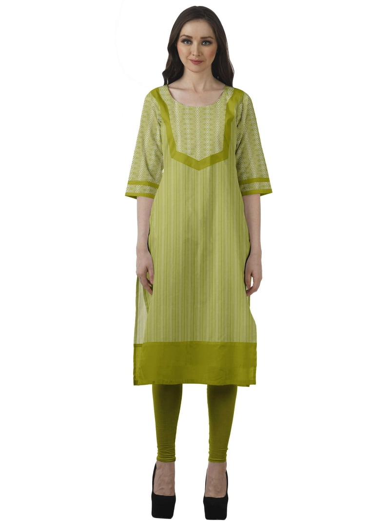 Moomaya Indian Dresses For Women Casual Summer Printed 3/4 Sleeve Long  Kurta - Walmart.com
