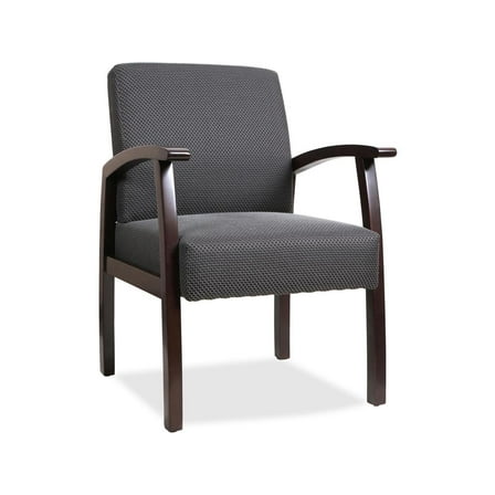 Lorell Guest Chairs 24"x25"x35-1/2" Charcoal/Espresso frame 68555