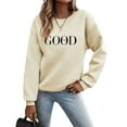 thumbnail image 2 of Sweatshirt for Women Christian Faith God is Good Letter Print Long Sleeve Tunic Tops Religious Inspirational Casual Loose Fit Blouses, 2 of 9