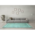 thumbnail image 3 of Ahgly Company Indoor Square Persian Light Blue Traditional Area Rugs, 6' Square, 3 of 4