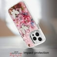 thumbnail image 3 of XPM for Apple iPhone 15 Pro Max Phone Case, Epoxy Glitter Flowers Bling 3D Butterfly Fashion TPU Hybrid with Shockproof Protection Cover for iPhone 15 Pro Max (Pink), 3 of 8