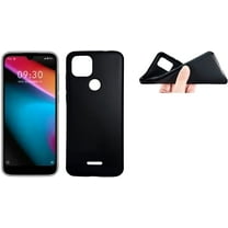 For Sense TW102 TW-102 TPU 1-Piece Flexible Skin Cover Cell Phone Case   Tempered Glass - Black