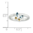 thumbnail image 4 of 925 Sterling Silver Stackable Expressions Blue Topaz & Citrine Butterfly Ring Size: 9; for Adults and Teens; for Women and Men, 4 of 4