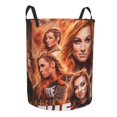 thumbnail image 2 of Cesto circular Becky Lynch, cesto para ropa plegable impermeable con asas, organizador ligero para guardar ropa de juguete para el hogar, dormitorio, sala de estar, baño, dormitorio pequeño, 2 of 8
