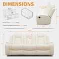 thumbnail image 6 of Recliner Sofa 3-Seat Power Reclining Couch with Flip-Down Console, Home Theater Seating with LED Lights & USB Ports, PU Leather White, 6 of 6