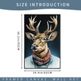 thumbnail image 6 of Vintage Deer Canvas Wall Art with Glasses and Scarf | Unique animal portrait, ready to hang décor, ideal for study or living room, 6 of 7
