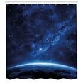 thumbnail image 3 of Ambesonne World Shower Curtain, Earth View Cosmic Night, 69"Wx84"L, Blue and White, 3 of 3