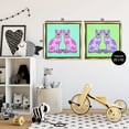 thumbnail image 3 of Stupell Industries Bright Purple Cat Pairs Animals Painting Gold Floater Framed Canvas Art Print Wall Art, 25 x 25, Set of 2, 3 of 9
