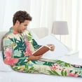 thumbnail image 6 of Sikiie Tropical Flowers Mens Pajama Set, Soft Warm Long Sleeve Sleepwear, Cozy Button-Down Pjs for Men-Small, 6 of 7
