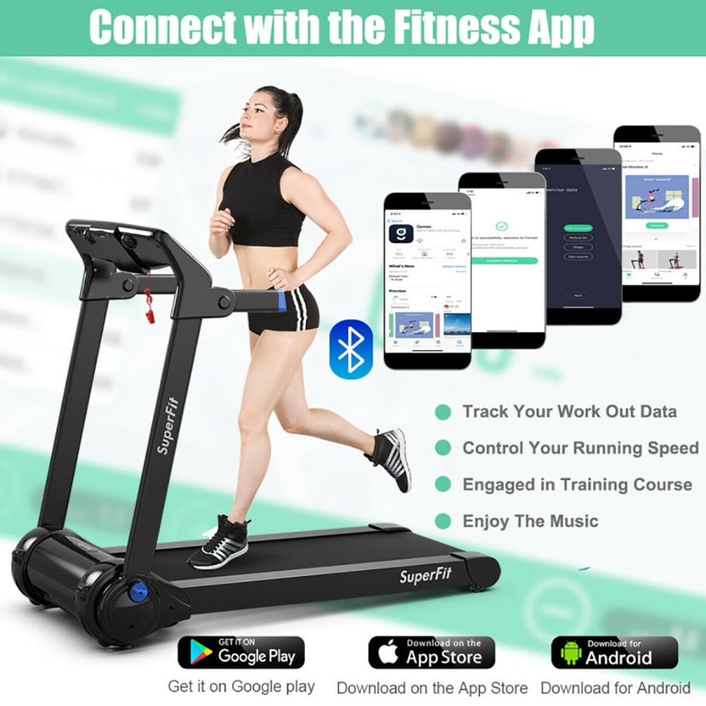 Spaco Walking Machine, Treadmill, 3HP Electric Folding Treadmill with Bluetooth Speaker