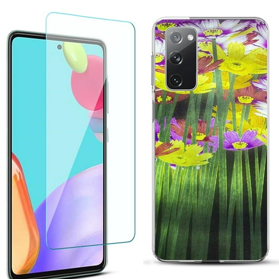 Slim-Fit Protective Phone Case for Samsung Galaxy S20 FE 5G Fan Edition, with Tempered Glass Screen Protector, by OneToughShield ® - Dream Flower