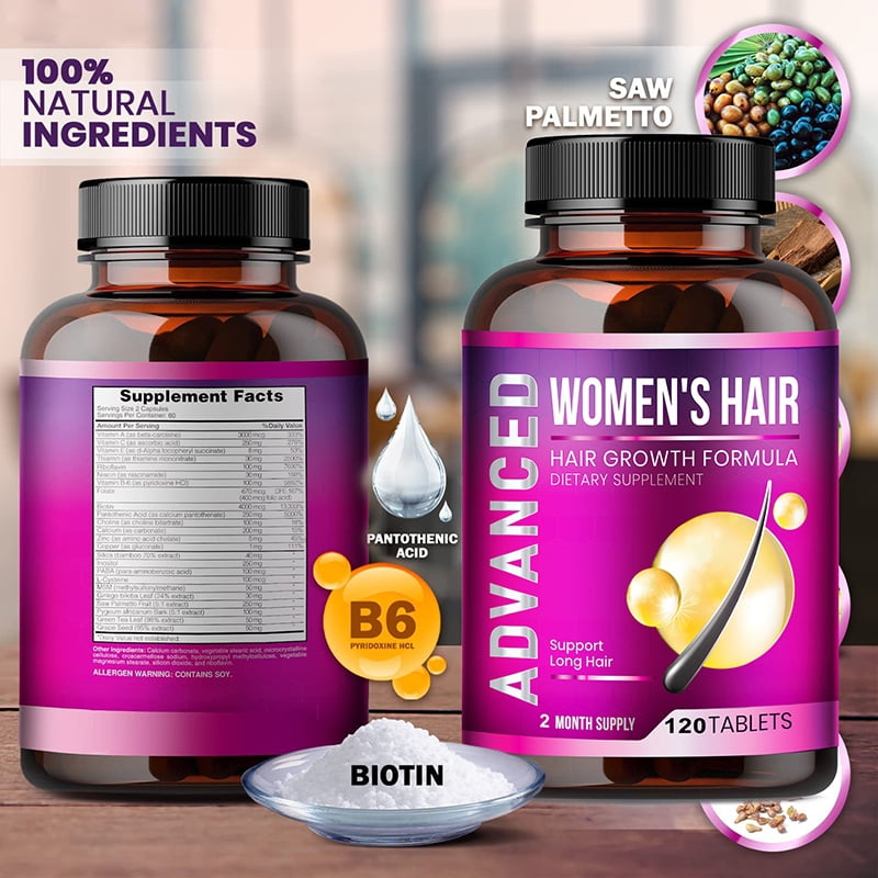 Hair Growth Vitamins for Women Hair Supplement for Women with DHT