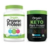 Orgain - Organic Vegan, Non-GMO Plant Based Protein Powder - Sweet Vanilla Bean (2.03 LB) + Keto Protein Powder - Vanilla (0.97 LB)