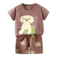 thumbnail image 2 of WOYY Infant Boys Cotton Shorts Set Cartoon Print Short Sleeve T-Shirt Shorts Outfits, Sizes 18-24M, 2 of 4