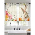 thumbnail image 2 of Bunny Easter Sheer Curtains 54 Inch Length 2 Panels Set Window Treatments, Eucalyptus Spring Floral Farmhouse Weeping Rod Pocket Semi Curtains for Living Room/Bedroom/Kitchen Décor, 104"W x 54"L, 2 of 7