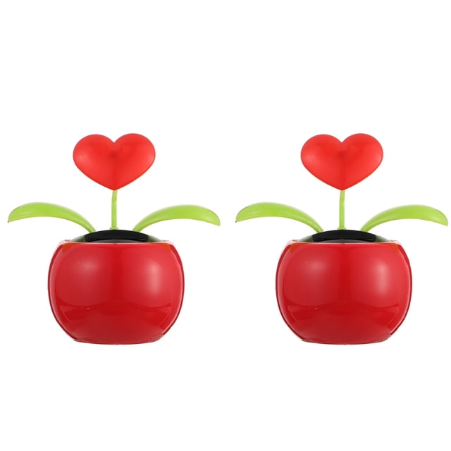 2 piezas de decoración solar para salpicadero de coche con forma de corazón para decoración interior de coche