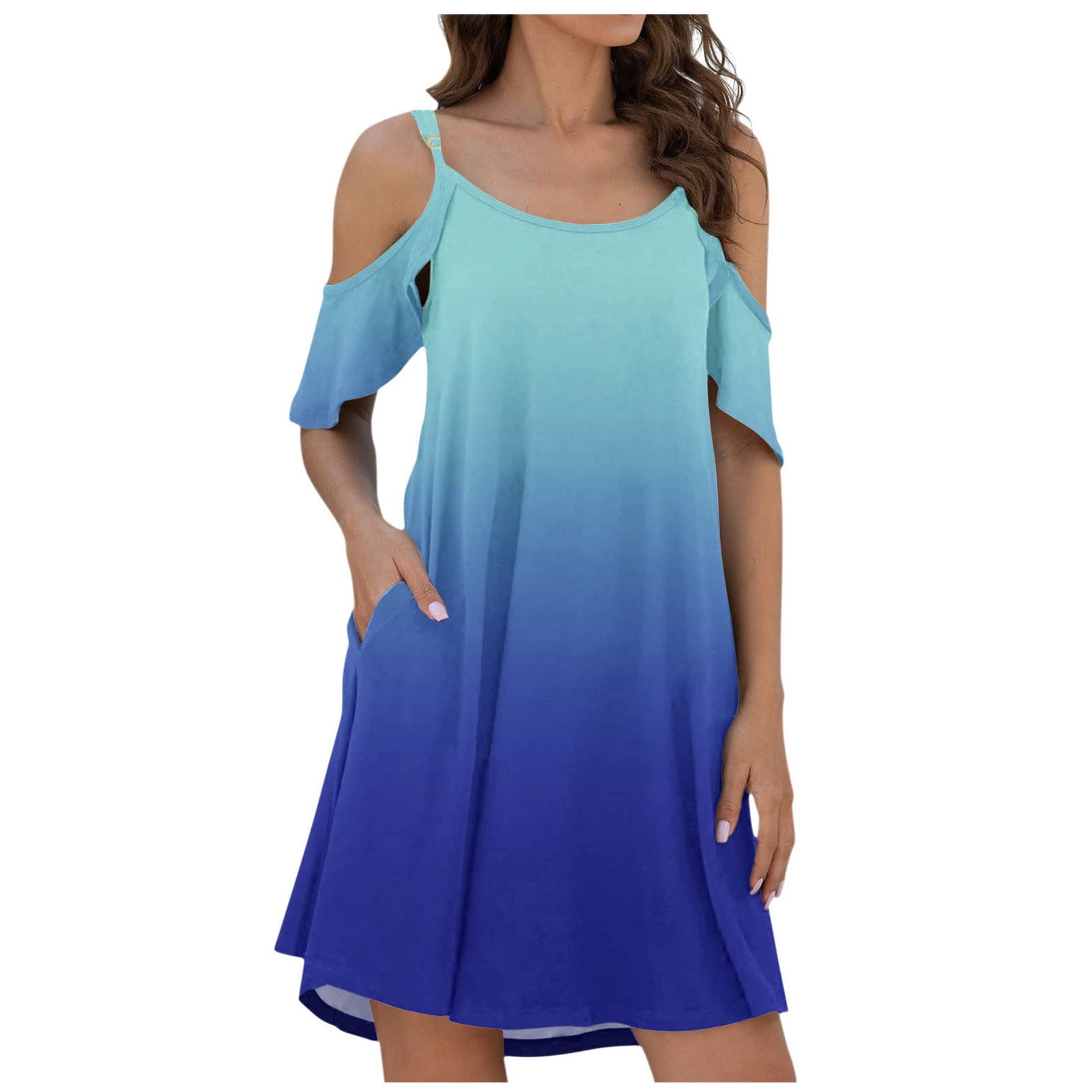 Hvyesh Midi Dresses for Women Summer Casual Swing TShirt Dresses Beach Cover up Loose Dress