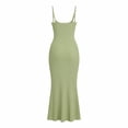 thumbnail image 6 of FDGIU Women's 2026 Summer Spaghetti Strap Scoop Neck Maxi Dress, Ribbed Knit Bodycon Sleeveless Long Casual Sundress for Daily Vacation Streetwear, 6 of 7
