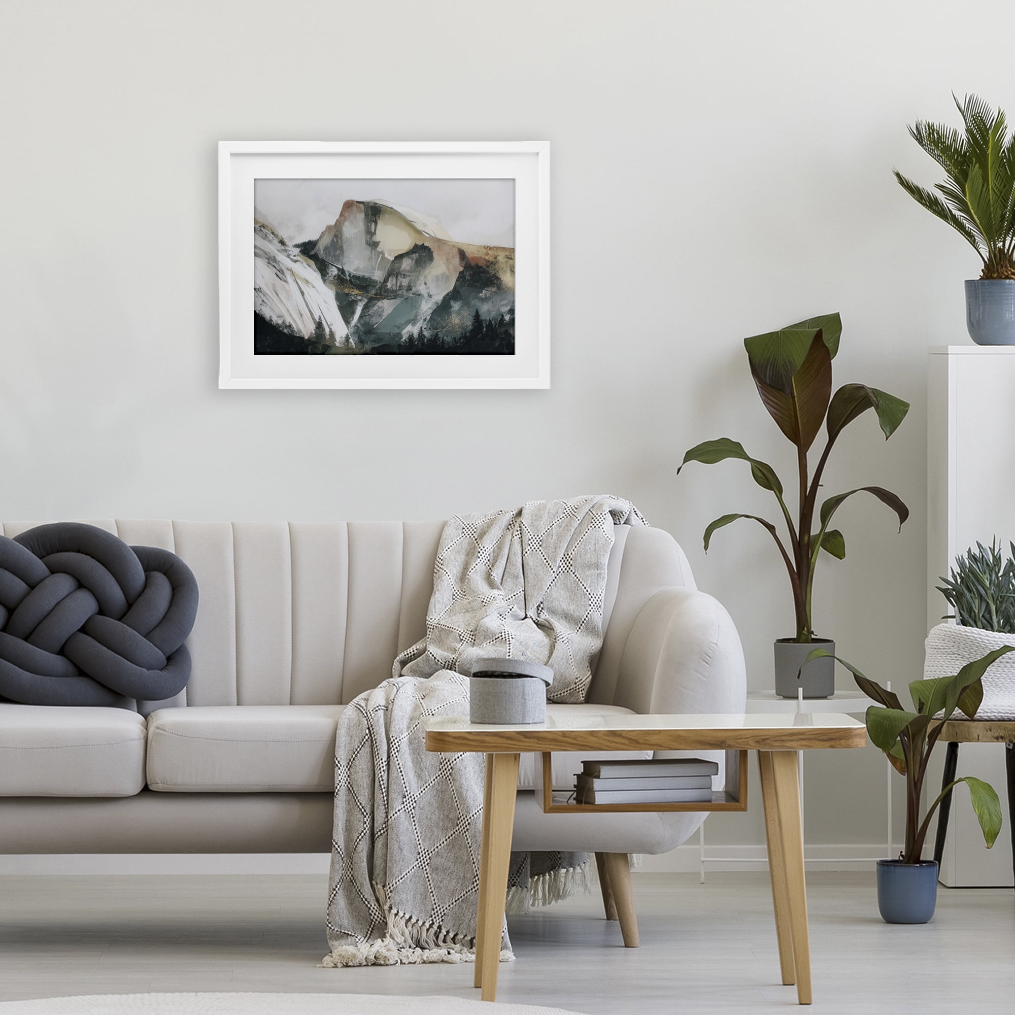 Stupell Industries Abstract Sierra Nevada Mountain White Framed Print Under Glass, design by Chromatic Storm Studio