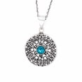 thumbnail image 2 of Jali Pendentif Floral Turquoise Collier en Laiton, 2 of 5