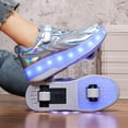 thumbnail image 6 of Yiomxhi Kids Roller Shoes, Boy Girl Sneakers with LED Light Wheels, Become Sport Sneaker for Christmas Birthday Children Gift, Adjustable Roller Skates Suitable for Outdoor School, 6 of 7
