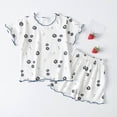 thumbnail image 2 of Zshosam Girls Pajamas Little Girls Pajamas Silk Satin Short Sleeve Top + Shorts PJs Sets Size 6 12 Months,(Blue 6-12 Months), 2 of 3