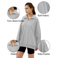 thumbnail image 4 of Amazhiyu Womens Half Zip Pullover Sweatshirts Oversized Long Sleeve Fall Drop Shoulder Sweater with side pockets, 4 of 5
