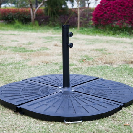 Kinbor 4pcs Patio Umbrella Base Stand Fan Shape Vintage Finish Kinbor 4pcs Patio Umbrella Base Stand Fan Shape Vintage Finish Outdoor Table Pole Resin