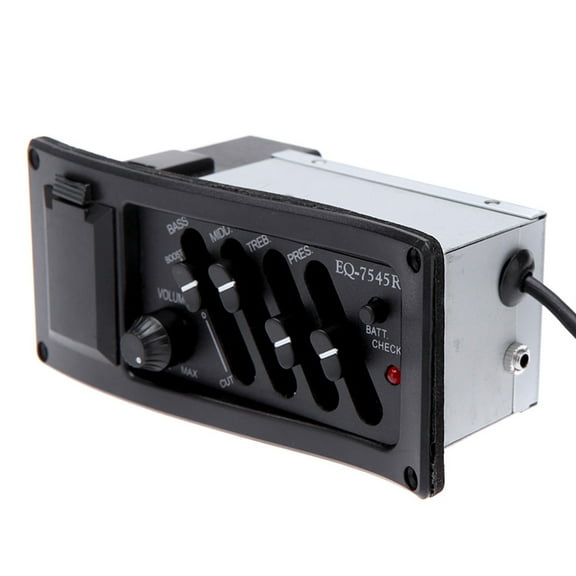 4-Band EQ Equalizer Piezo Pickup EQ-7545R Pre-Amp Acoustic Guitar Preamp Amplifier Tuner