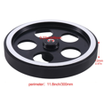 thumbnail image 4 of 4pcs 300Mmx6Mm Industrial Aluminum Rubber Measuring Encoder Meter Wheel for Industrial Encoder,4 x Encoder Wheel 4 x Wrench,Black, 4 of 8