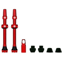 Muc-Off V2 Tubeless Valve Kit - Red, 60mm, Pair 4mm Machined Allen Key Slot
