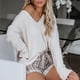 thumbnail image 2 of Pullover Tops, Oversized V Neck Women Knit Sweaters Split Design For Home For Shopping ANGGREK Otros, 2 of 7