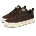 thumbnail image 6 of Platform Running Shoes foe Men Vintage Suede Flat Lace Up Skate Shoes Casual Non Slip Lightweight Sneakers Brown Size 8.5, 6 of 9