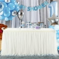 thumbnail image 1 of Falda de mesa de tul de 6/9 pies para mesas rectangulares o redondas, falda de mesa de tutú para Baby Shower, niña, revelación de género, decoraciones de boda Muyoka Hogar, 1 of 6