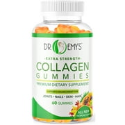 Collagen Gummies by Dr Emy's. Gummy Vitamin for Women & Men, hair, skin, nails, joint supplement. Anti-aging collagen gummy supplements. Strengthen hair, skin and nails. Gelatin-Free. 1 pk 60 ct each.