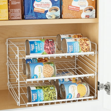 Mainstays 3 Tier Can Dispenser Rack, Mainstays 3 Piece Wire Shelves White