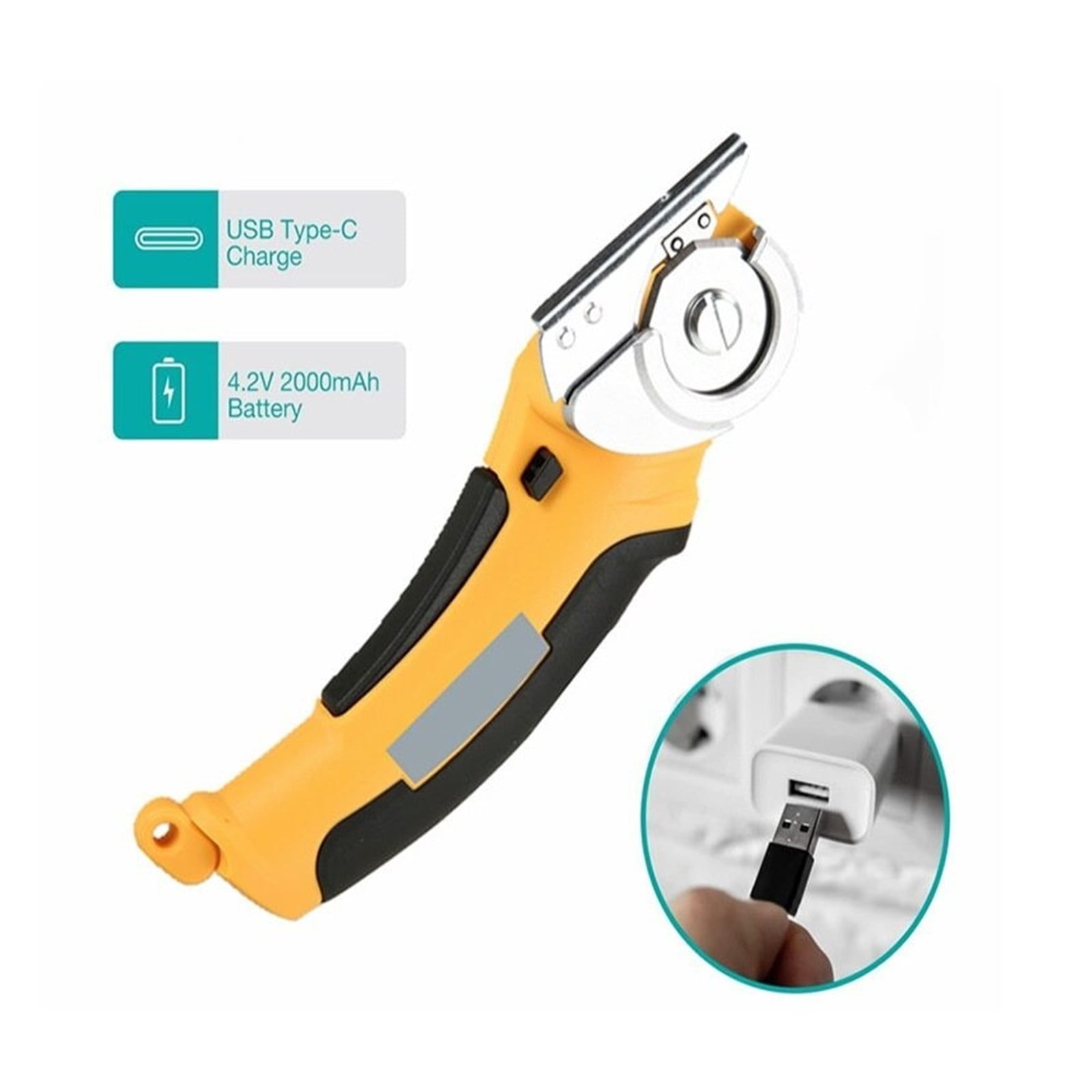 USB Recharable Electric Scissors Fast Cutting Paper Fabric Leather Cloth Sewing Tailor Cutting Helper Electric Scissors 4.2V ,Easy to Use