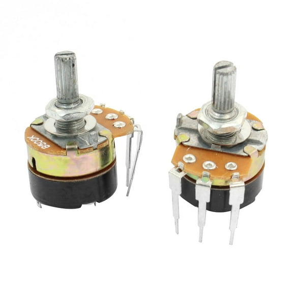 Unique Bargains 2 Pcs B500K 500K Ohm 20mm Shaft Rotary Carbon Potentiometer with ON/OFF Switch